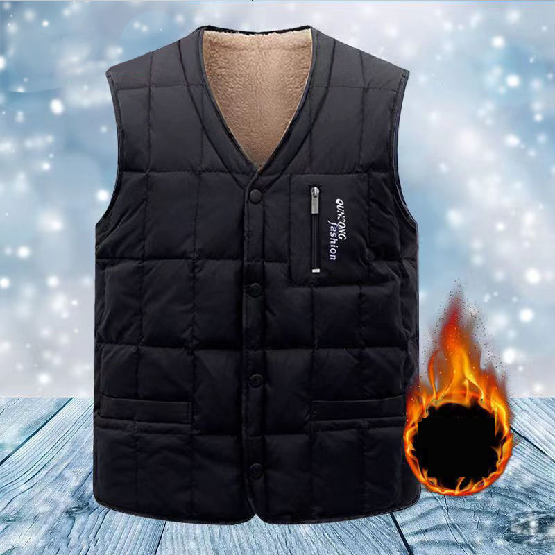 Men's Vests Men Outdoor Adding Cotton To Keep Warm Man Stand Collar Waistcoat Vest Winter Windproof Casual Sleeveless Coat
