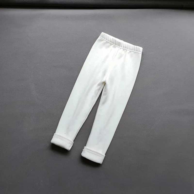 Autumn Winter Girls Fleece Leggings Kids Slim Thermal Trousers childrens Solid Color Plus Velvet Warm PantsT251024