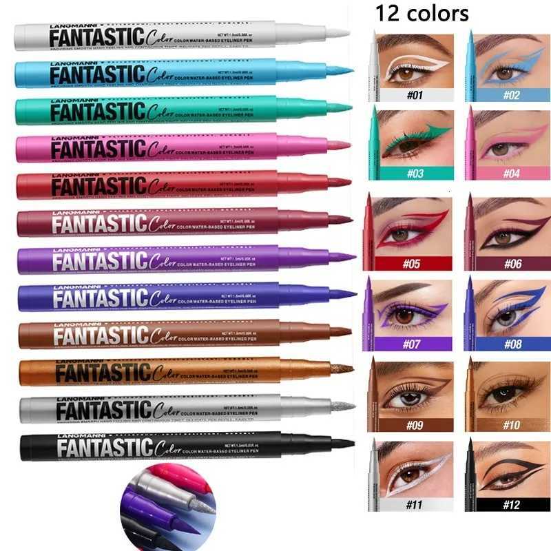 12Colors Quick Drying Liquid Eyeliner Waterproof None Matte Eyes Cosmetic LongLasting Women Fashion Color Make Up ToolL251024