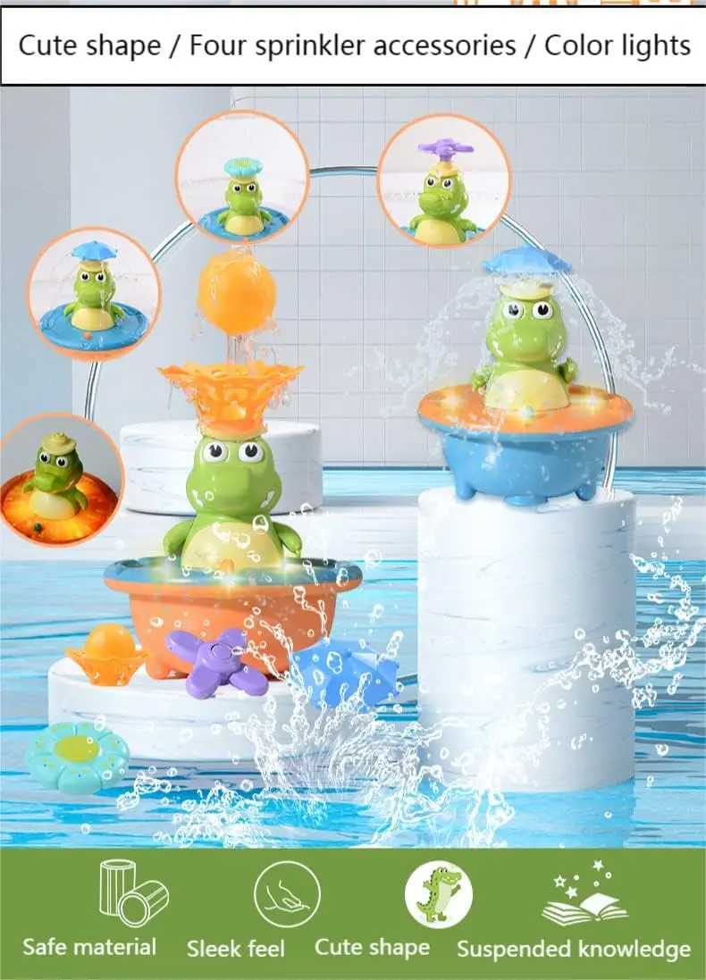 Crocodile Spray Water Toy with LED Floating Wind Up New Born Baby Bathtub Water fun Toys Preschool Toddler giftbathroom J251023