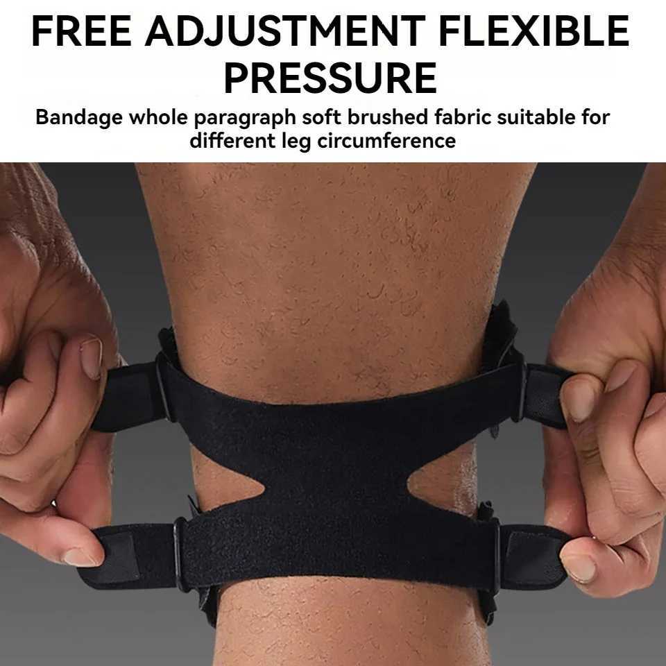 GTUBIKE 1PCS Upgraded With Double Patella Straps Anti Slip Silicone Sports Knee Pads That Are Adjustable StableShockAbsorbingW251024