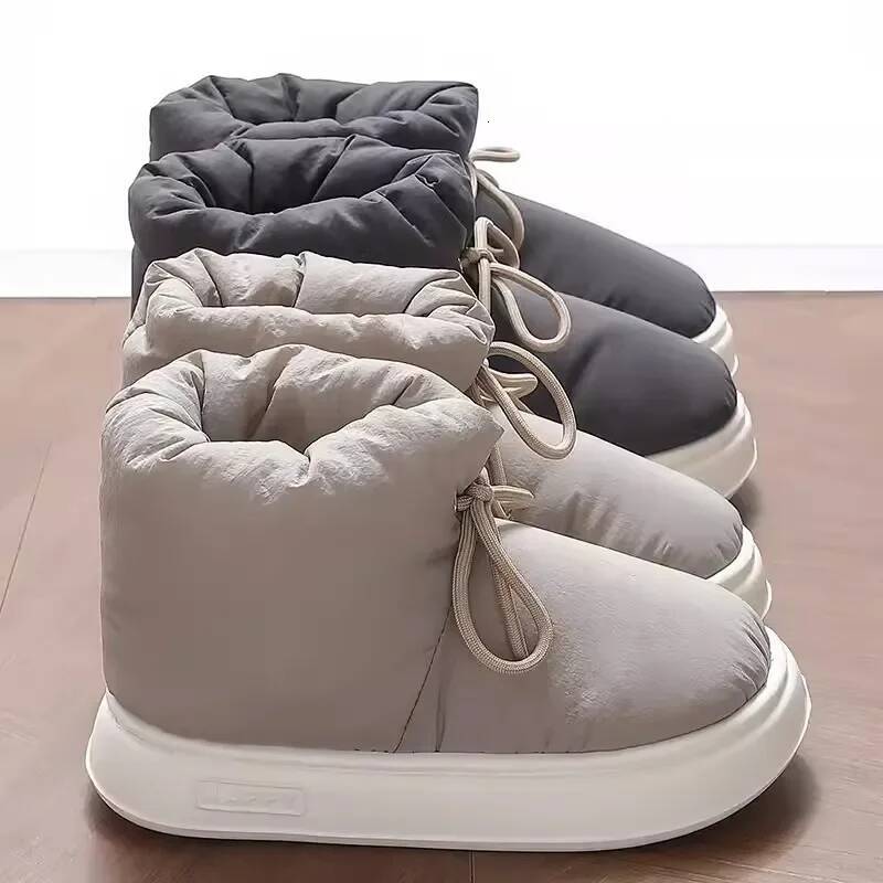 Winter Warm Women Snow Men Casual Platform Flats Home Waterproof Anti-Slip Shoes Outdoor Thick Plush Soft EVA Ankle Boots ddmythur