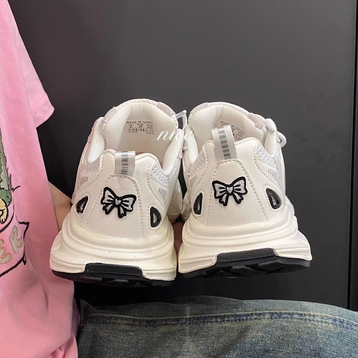 2024 New Summer Ins Fashion Versatile China-Chic Niche Design Thick Soled Dad Shoes Women Casual Sports Thicker Heeled Footwear Embracing Modern Asian