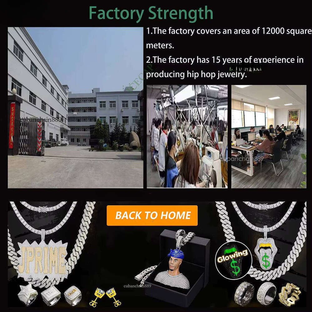 Designer necklace Hip hop jewelry bracelet necklace20mm Cuban VVS Fine Jewelry Necklace Men's Two-tone Sier Charm Silicon Stone Chain