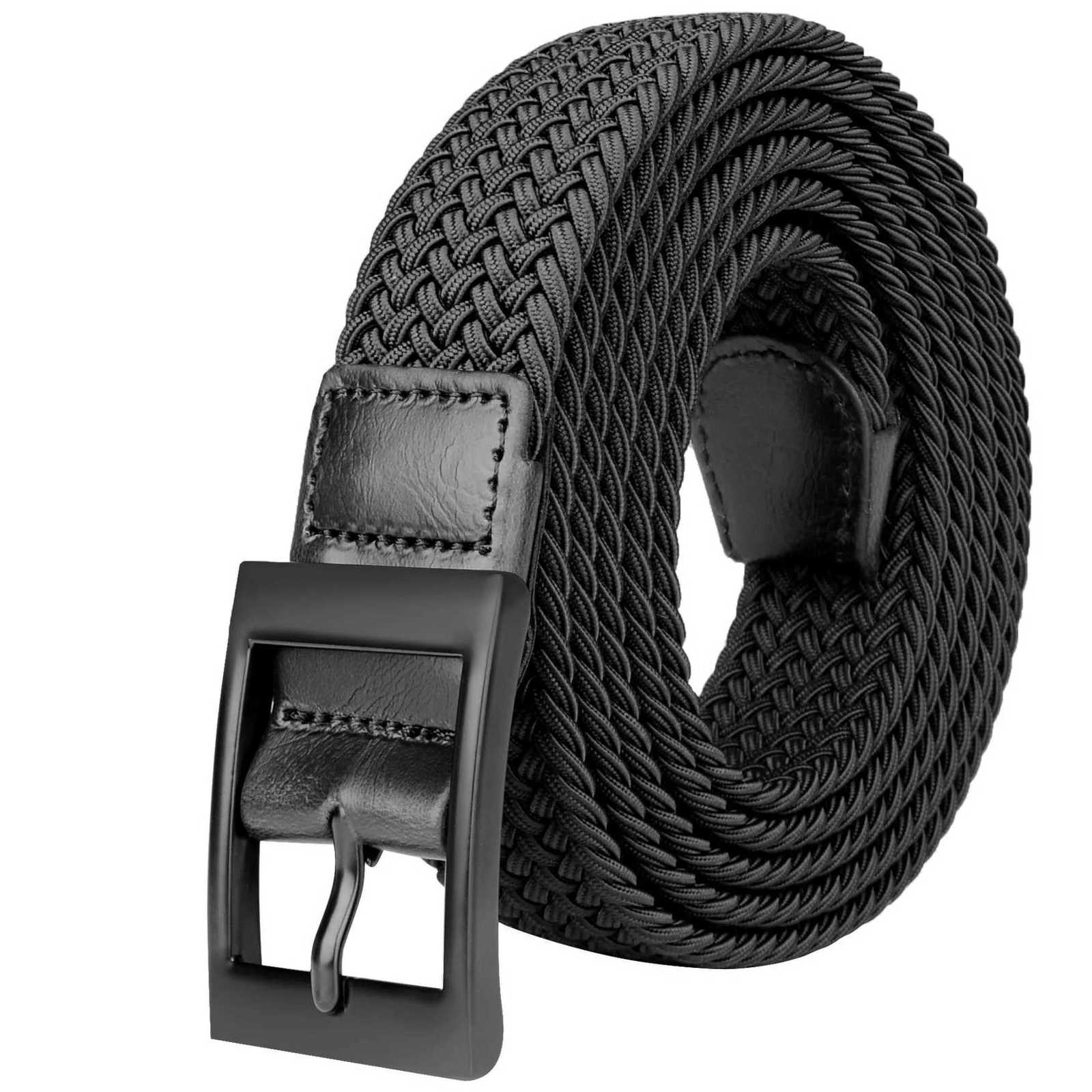 Plus Size 100190cm 63 67 71 Long Braided Elastic Stretch Belt Big and Tall Mens Metal Buckle W251024