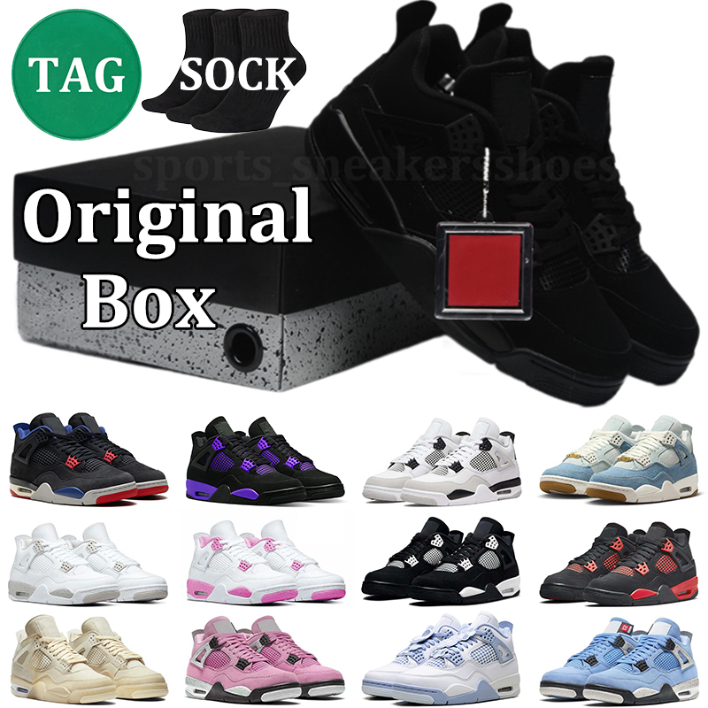 Designer shoes 4s Basketball Shoes for Men Women jump mans 4 Military Black Cat Purple White Thunder Seafoam Bred Orchid j4 Outdoor Sports Mens Trainers Sneakers