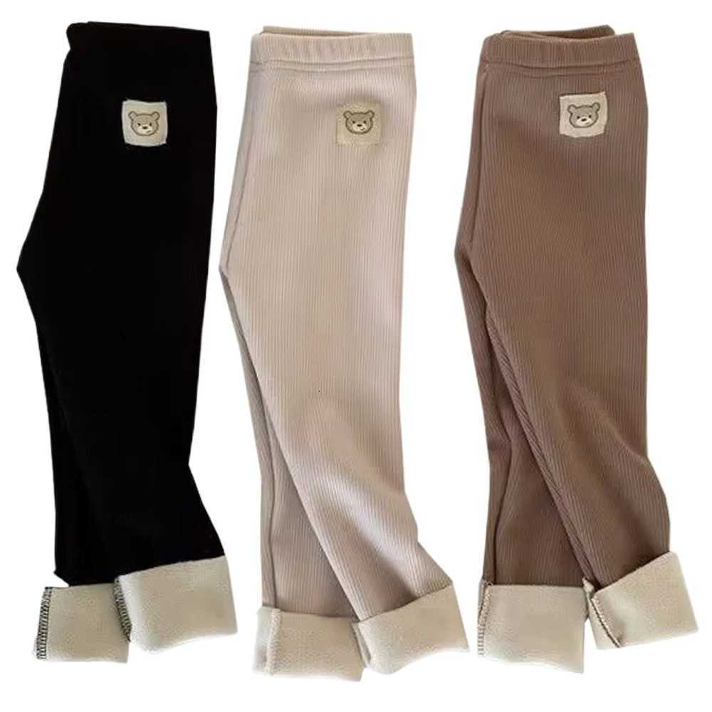 Winter Children Warm Plush Solid Color Pants Girl Leggings Girls Pants Thick Warm Kids Trousers Leggings Soft ComfortableT251024