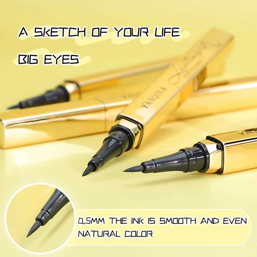Small gold bar quickdrying eyeliner naturally smooth waterproof sweatproof nonsmudge liquid eyelinerL251024