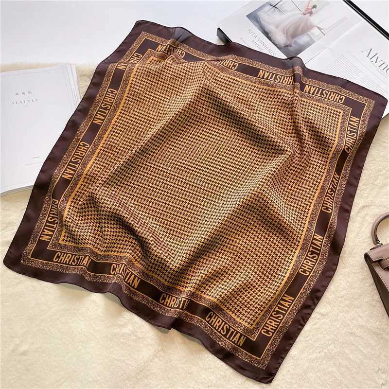 Print 70cm Silk Satin kerchief Wen Luxury Design Neck Tie Scarf Fem Hair Hand Wrist Foard Shl Hijab Bandana Y251024