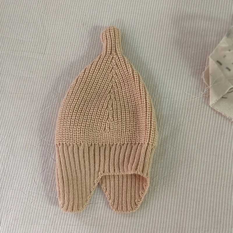 Autumn Winter Ear Protection Baby Hat Warm Knitted Kids Hat Cap Solid Color Infant Boy Girls Beanie Bonnet InfantL251024