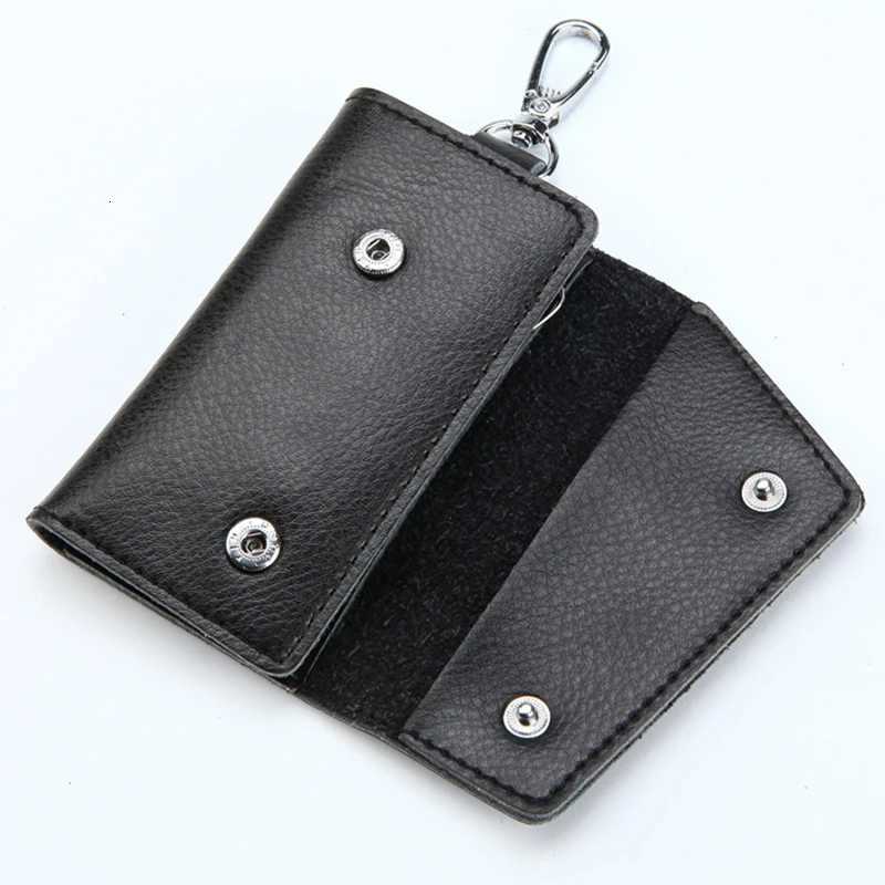 Genuine Leather Keychain Men Women Key Holder Organizer Pouch Cow Split Car Key Wallet Housekeeper Key Case Mini Card Bag New Z251023