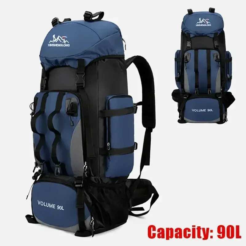 90L Waterproof Hiking Cam pack king Bag Rucksack Large acity Travel Outdoor Sports Bags Cam Equipments Y251017
