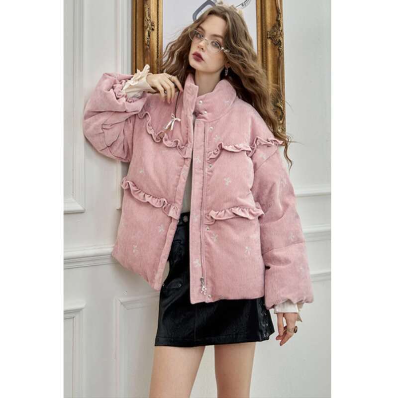 2025 Winter New Arrivals Bow Embroidery Down Jacket For Women, Sweet And Cute Veet Cloth Thick Warm Coats Designer Women