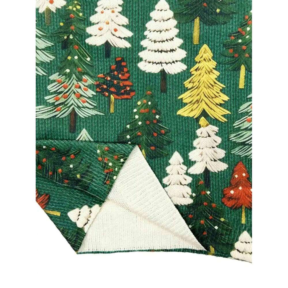 Autumn And Winter New Casual Pullover Long-Sleeve Women's Shirt Christmas Tree Pattern Flat Digital Printing Fashion Wom