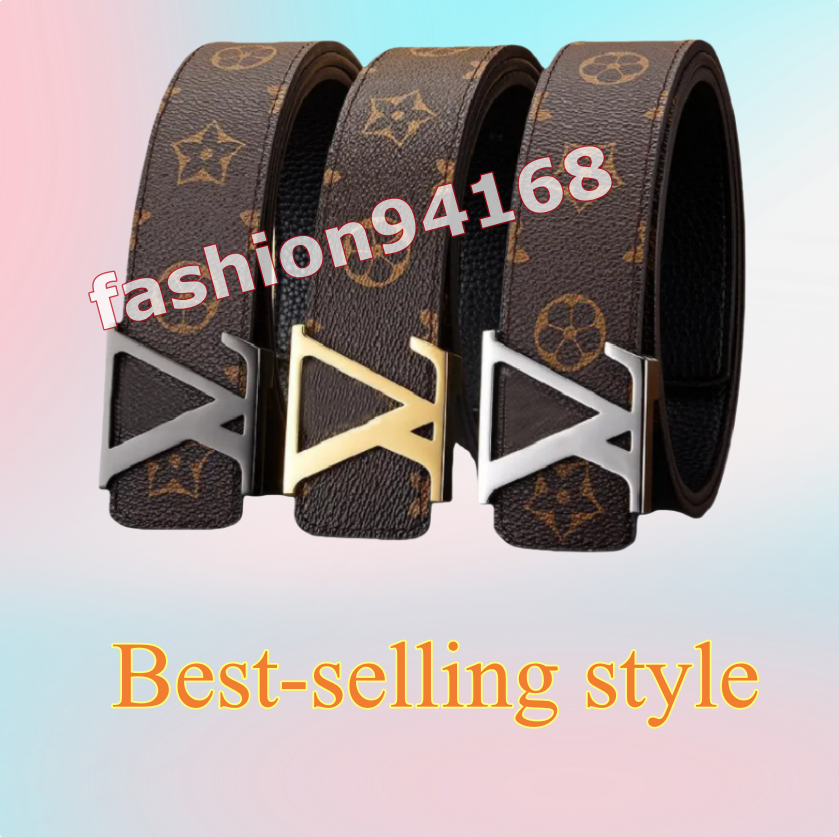 Luxury Designer Belt Buckle Fashion leather womens Belt Designer Mens Letter Double large gold and silver black gun Classic womens belt