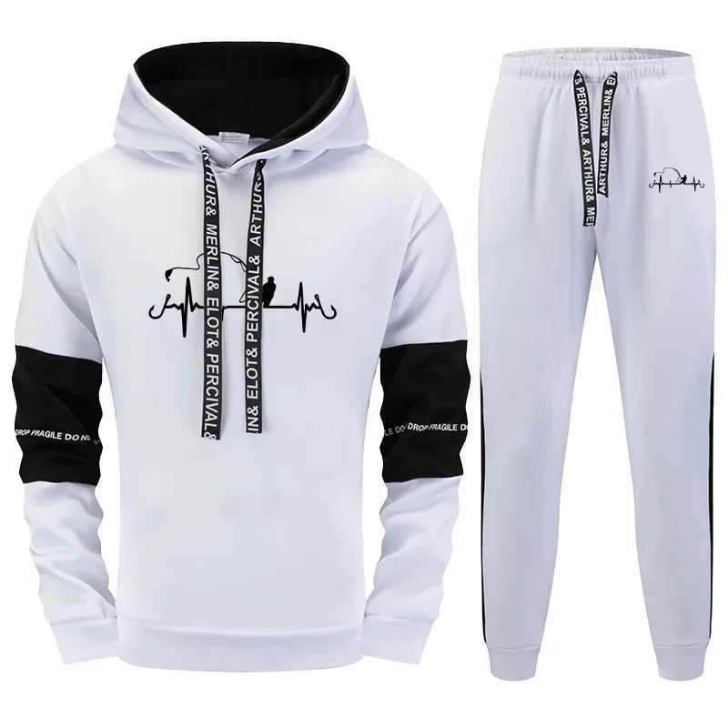 Mens Hooded Sweatshirts Jogger Pants High Quality Sportswear Suit Male Trendy Hoodies Sweatpants Urban Fashion Casual TracksuitT251024