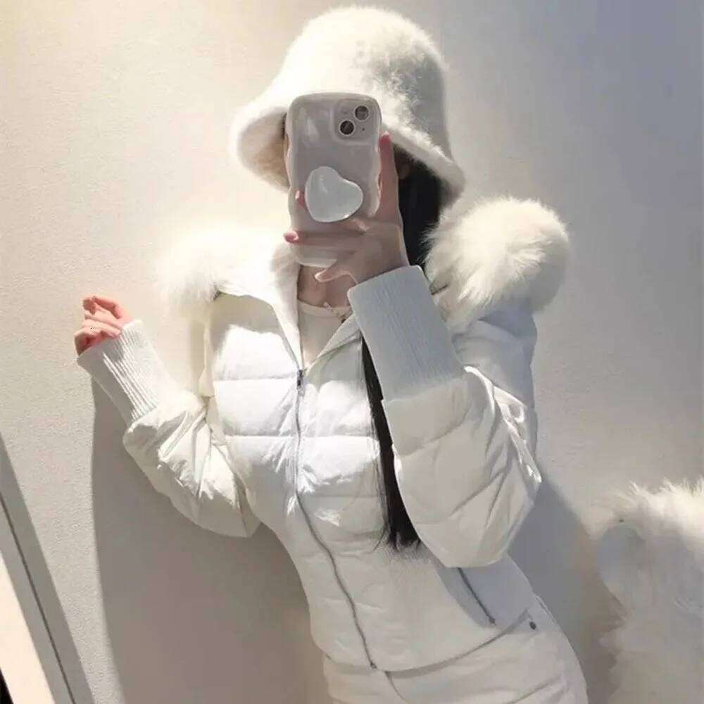 Fashion Women Short Parkas Winter Clothes Solid Fur Hooded Puffer Jacket Thicken Warm Female Cotton Padded Coat Outwear
