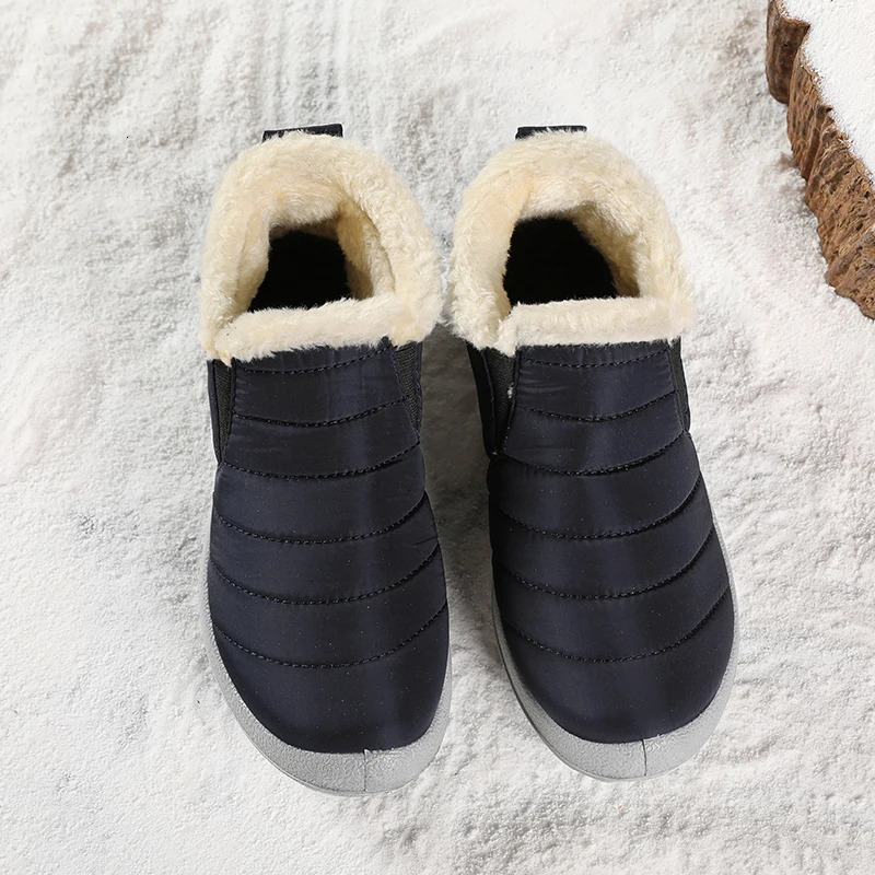 Snow Womens Boots Black Shoes Women Slip On Women Booties Fur Ankle Boots Waterproof Couple Soft Botas Mujer Winter Boots Women251020