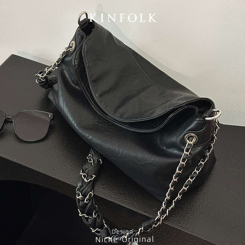 Luxury bag Underarm Trendy Tote Braided Chain Strap Commuter Handheld Pattern Single Shoulder Crossbody Bag Soft Texture