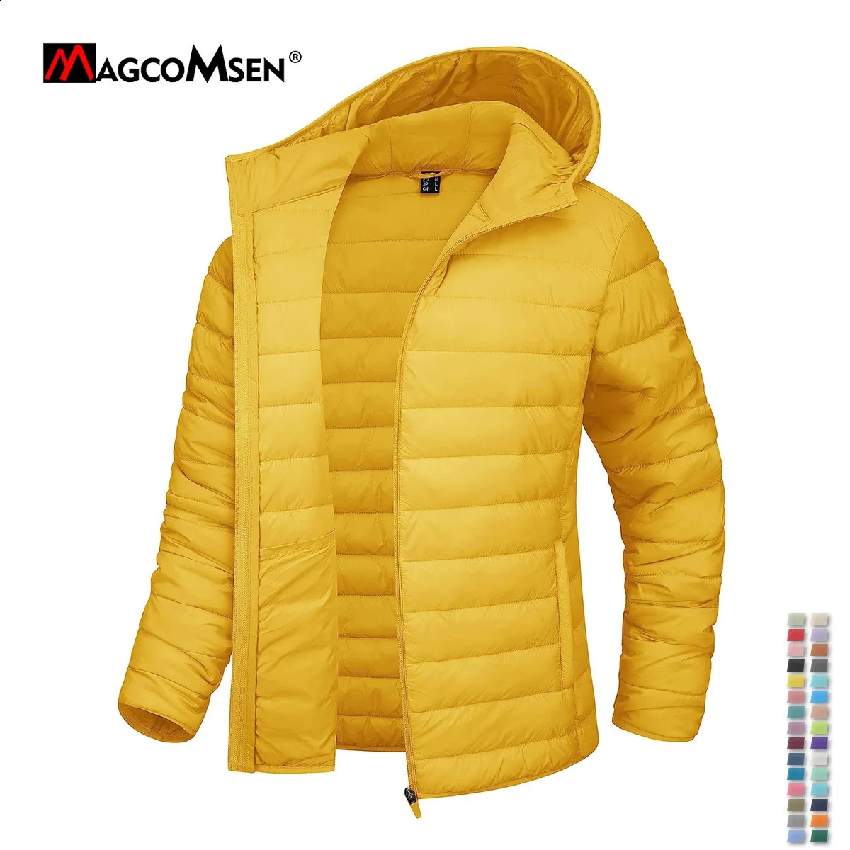 MAGCOMSEN Womens Lightweight Hooded Puffer Jacket Full Zip Windbreaker Waterproof Quilted Down Coat Winter Warm Outerwear 251020