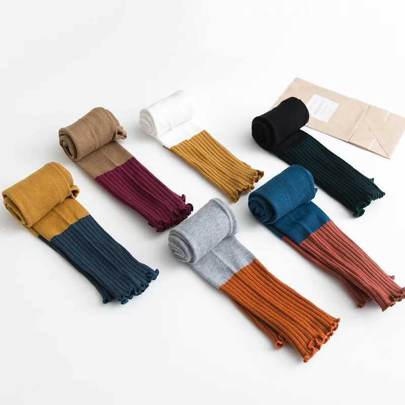 Baby Cotton Leggings for Girls Double Needle Patchwork Spring Autumn for Infant Fashionable Kids LeggingT251024