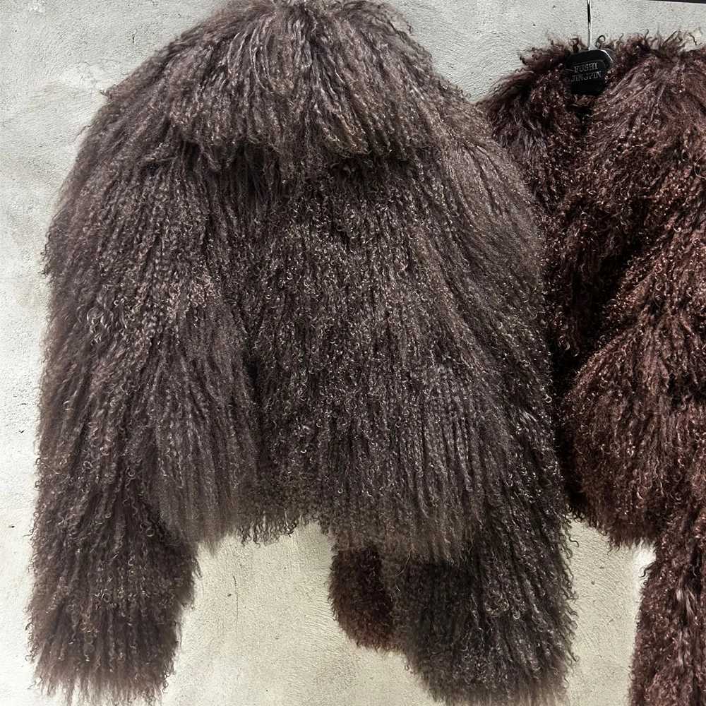 Dark Brown Mongolian Sheep Fur Coat Winter Warm Real Fur Cloth 2024 Natural Sheep Fur Clothes H251024