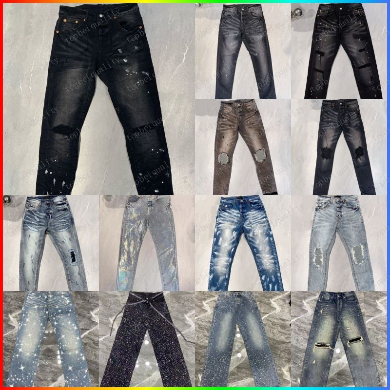Purples jeans designer mens jeans pants designer jeans for mens Straight Retro Streetwear Casual Sweatpants motorcycle Joggers Pant size 28-40