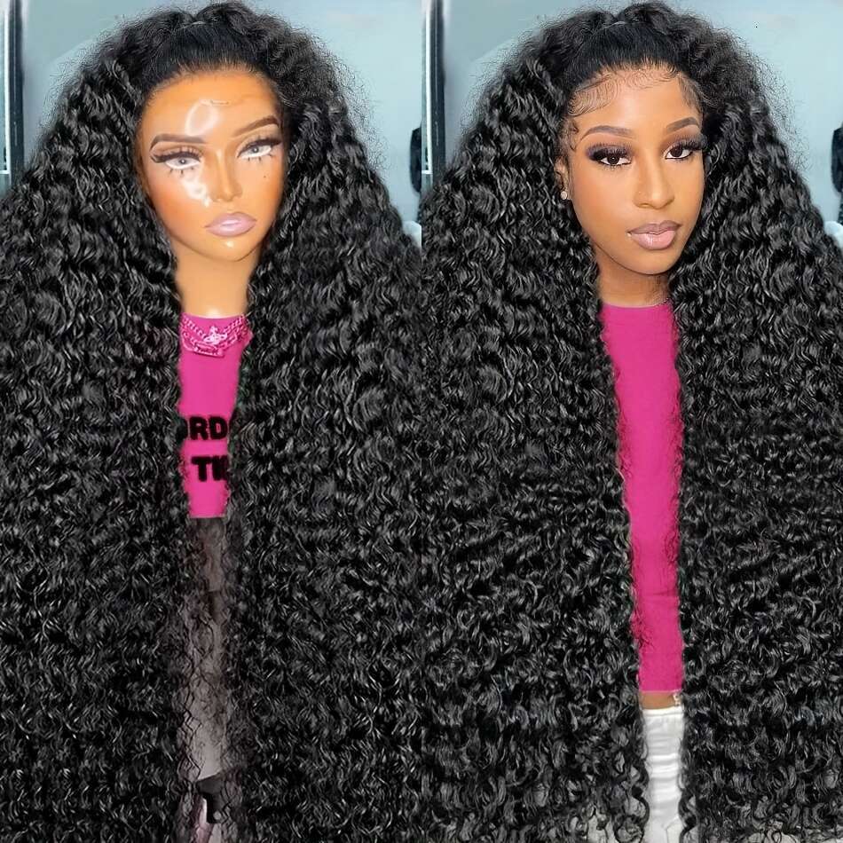 Brazilian Curly Front Pre-plucked Human Hair 4x4 HD Closure 100% Real Glueless Friendly For Beginners 200% Deep Wave Lace Wigs