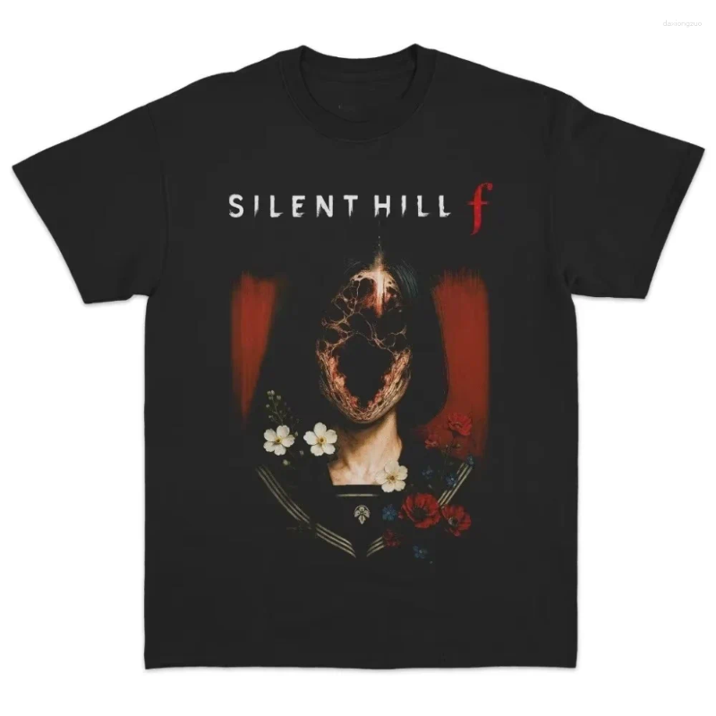Men's T Shirts Silent Hill F Horror Game Graphic Printed T-shirt Gaming Lover Unisex Shirt Vintage Men Women Cotton Tee Harajuku Tops