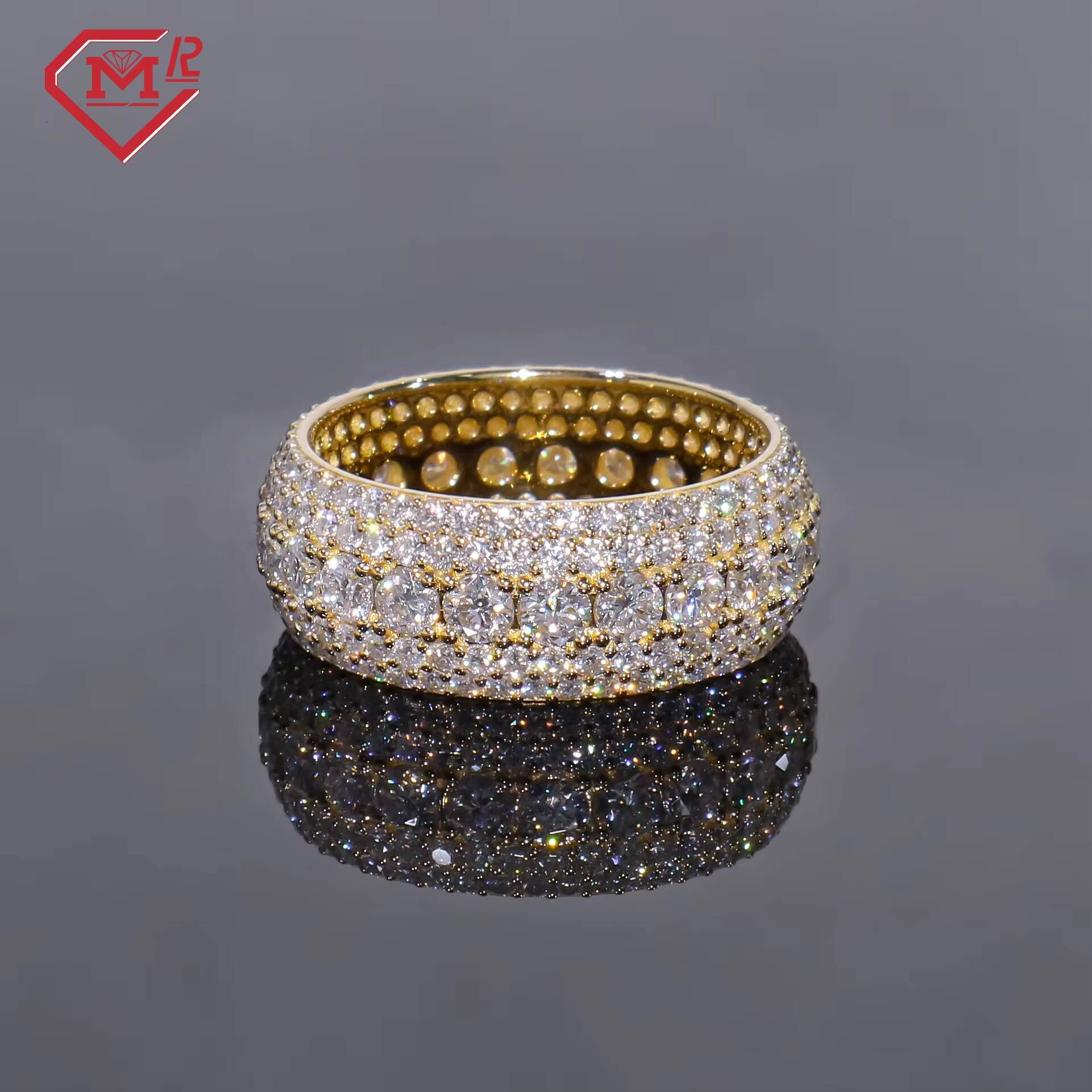 High Quality Vvs Moissanite Ring Men 14K Gold Champion Fully Iced Out Custom Moissanite Ring