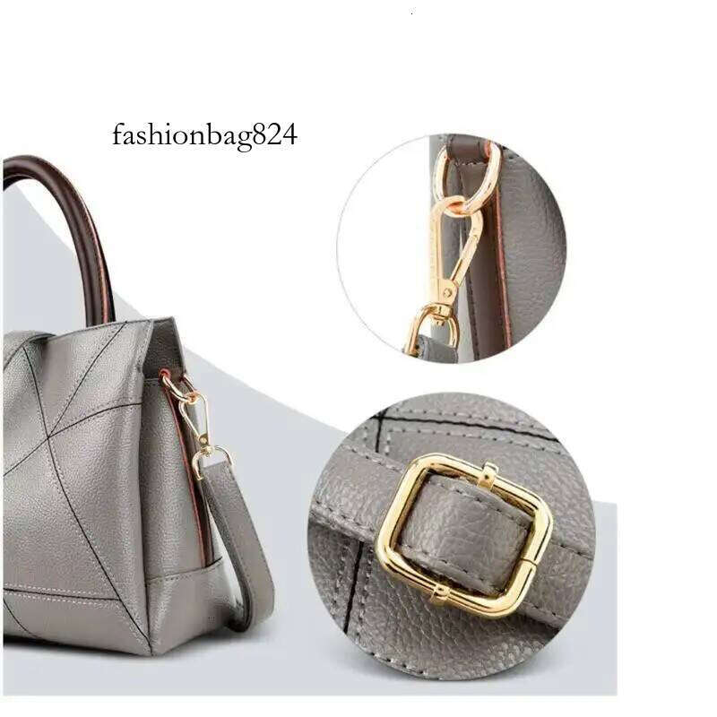Premium Leather Women's Crossbody Handbag - Designer Patchwork Bag for Mature Moms