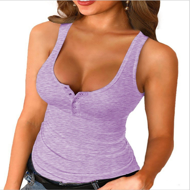Sleeveless T-Shirt Street Style Slim Fit Solid Color Base Shirt Vest