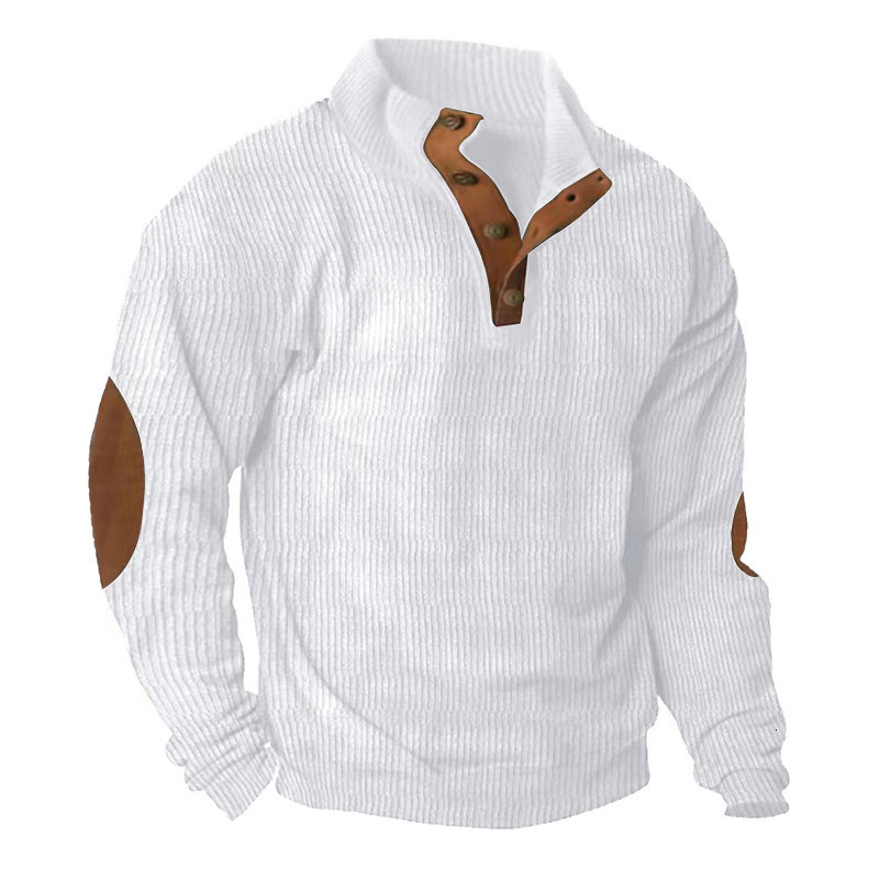 Autumn Winter Men's Corduroy Pullover Jacket Casual Long Sleeve Sweatshirt