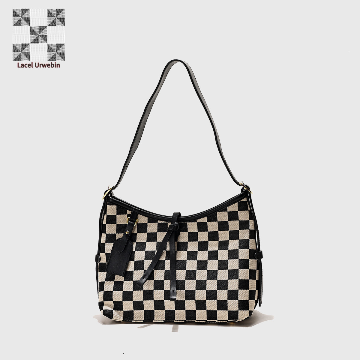 Lacel Urwebin Designers Niche Design Large-capacity Handbag Luxury Bag For Women 2025 New Style Versatile Chessboard Commuting Underarm Shoulder Cross