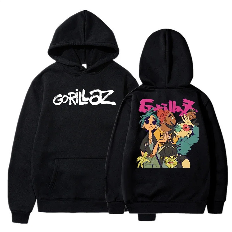 The Autumn and Winter Pullovers Long Sleeve Loose Soft Sweatshirt Streetwear Coat Gorillaz Printing Women Men Hoode 251018