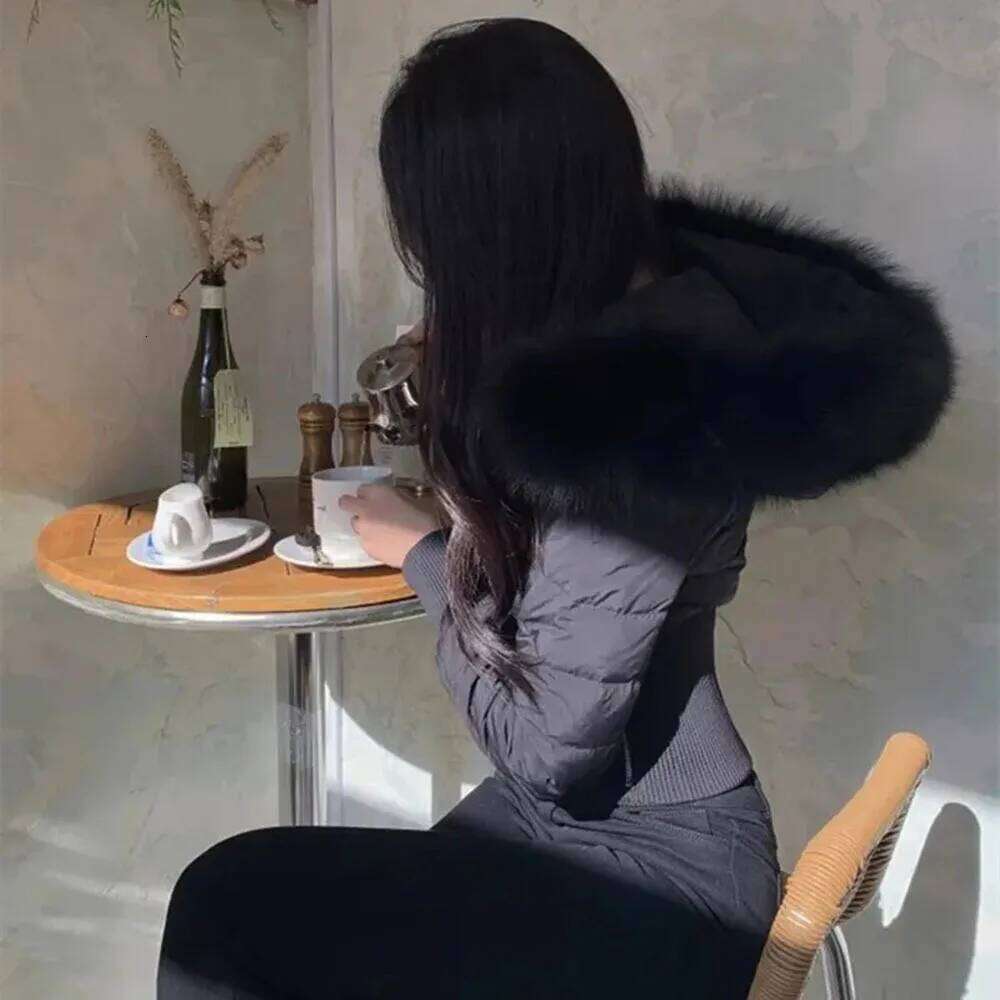 Fashion Women Short Parkas Winter Clothes Solid Fur Hooded Puffer Jacket Thicken Warm Female Cotton Padded Coat Outwear