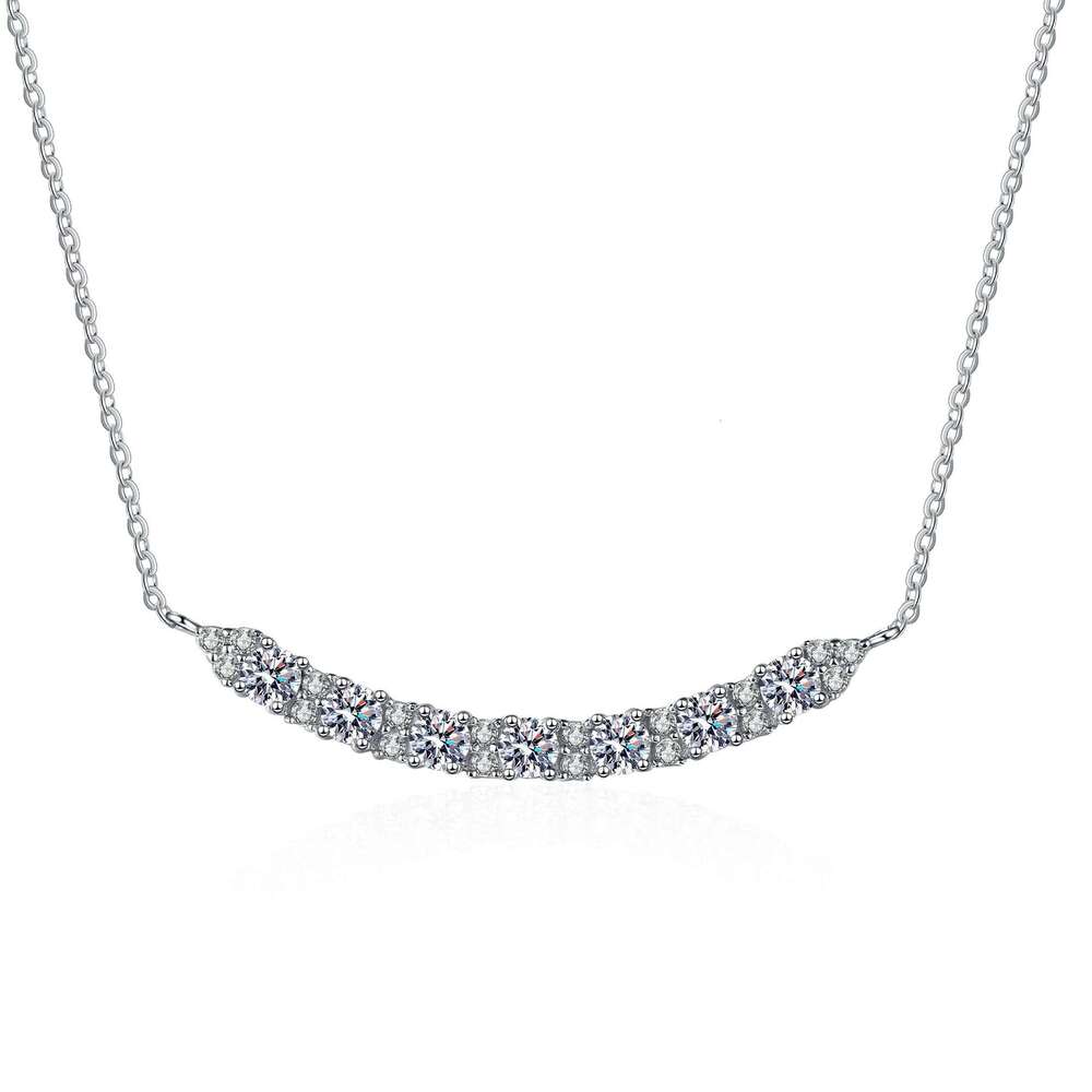 DHCollections-- XDY Sier Smile Necklace Moissanite Choker Fashion Simple Korean Style Jewelry