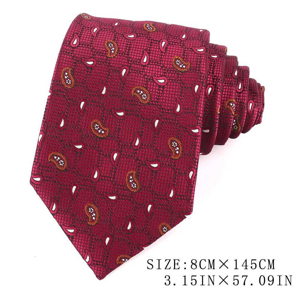 Mens Classic Striped Ties Jacquard Woven Wine Color Neck Tie Formal Party Gro Suit Necktie For Wedding Paisley Neck Ties Y251024