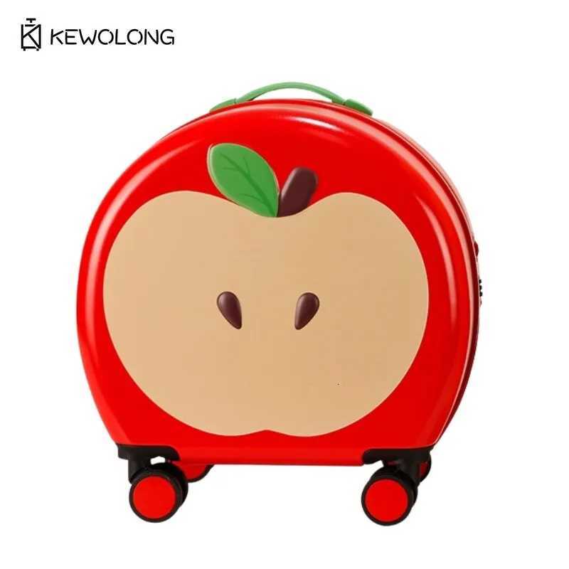 Red Apple Cartoon 20 Inch Carry On Luggage Cute Small Lightweight Suitcase for Women Girls Hard Shell Spinner Cabin BagW251024