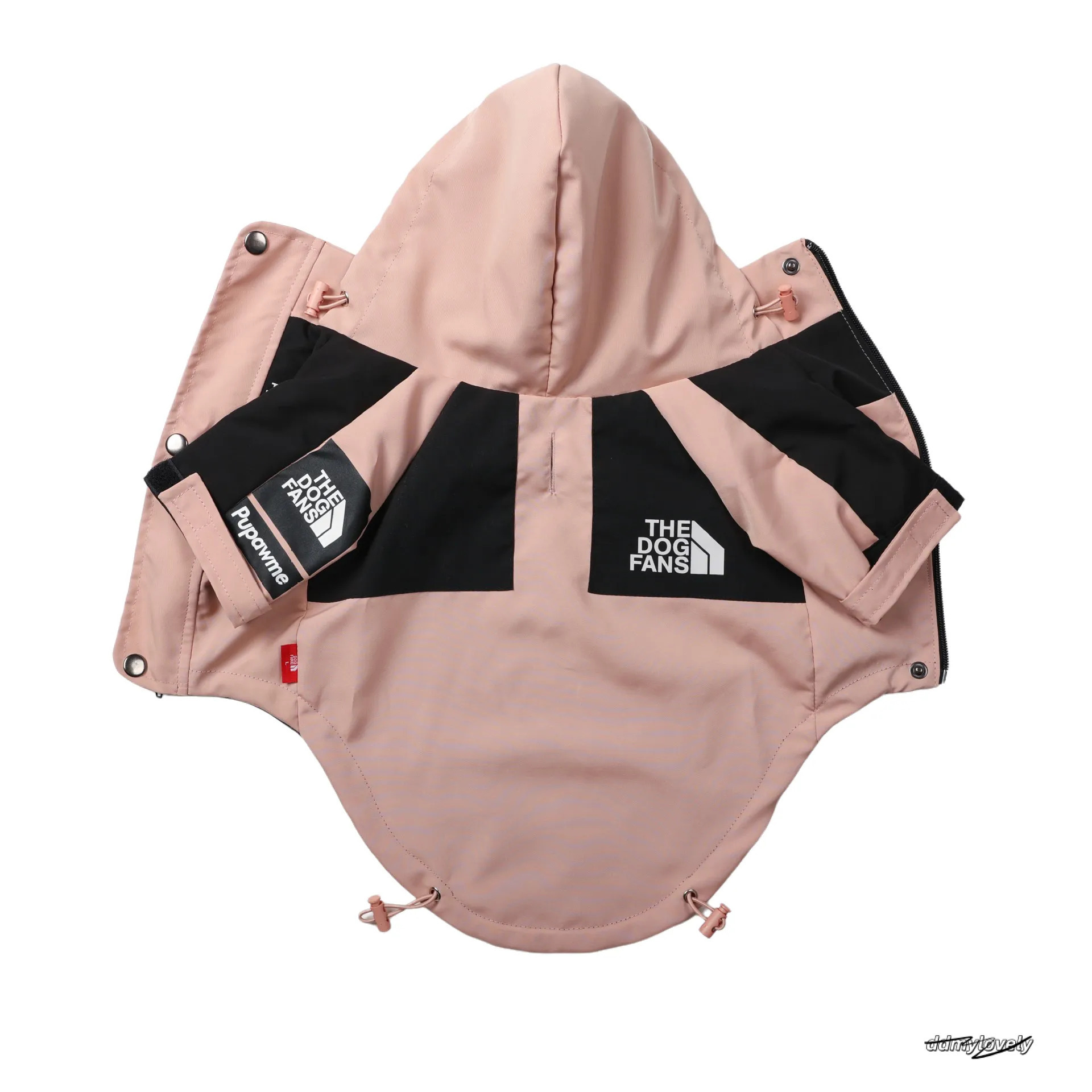 Outdoor Jacket, Warm Coat For Small To Large Dogs, Pink Black Color Dog Hooded Jacket With Leash Hole, Waterproof Windproof Pet Snow Jacket 5Xl A304 D