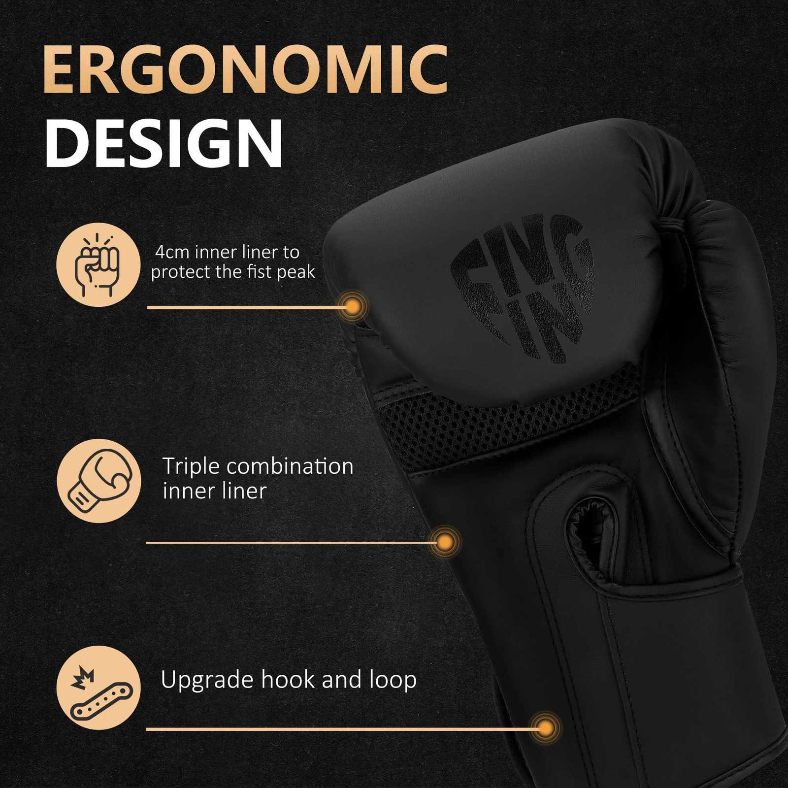FIVING boxing gloves PU leather for men and women professional training sparring suitable for boxing MMA taekwondo wrestling Y251023