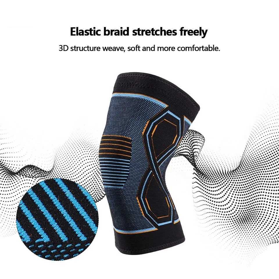 1PCS Knitted Knee Pads Compression Sleeves Joint Pain Arthritis Relief Running Fitness Elastic Wrap Brace Knee Pads Men WomenW251024