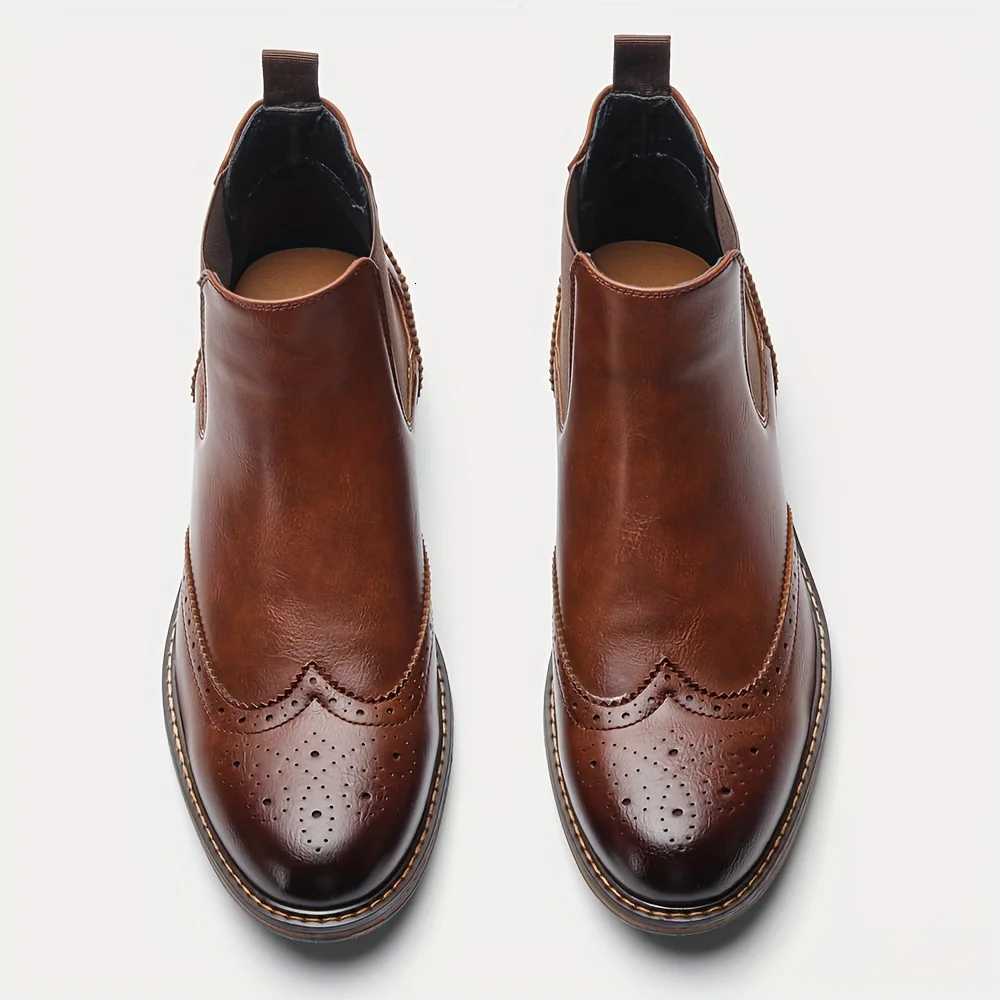 Fashion Brogue Chelsea Men Boots Classical American Style Leather Boots W251024