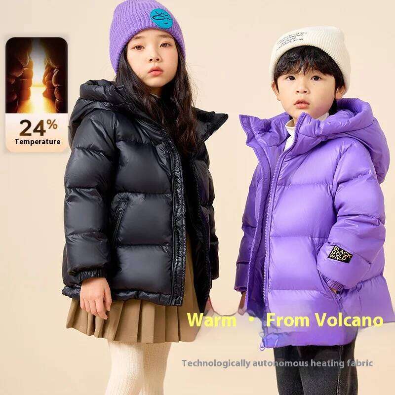 Children's Feather Winter New Parent-Child Clothing Duck Down Silk Boys And Girls Children Thickened Jacket
