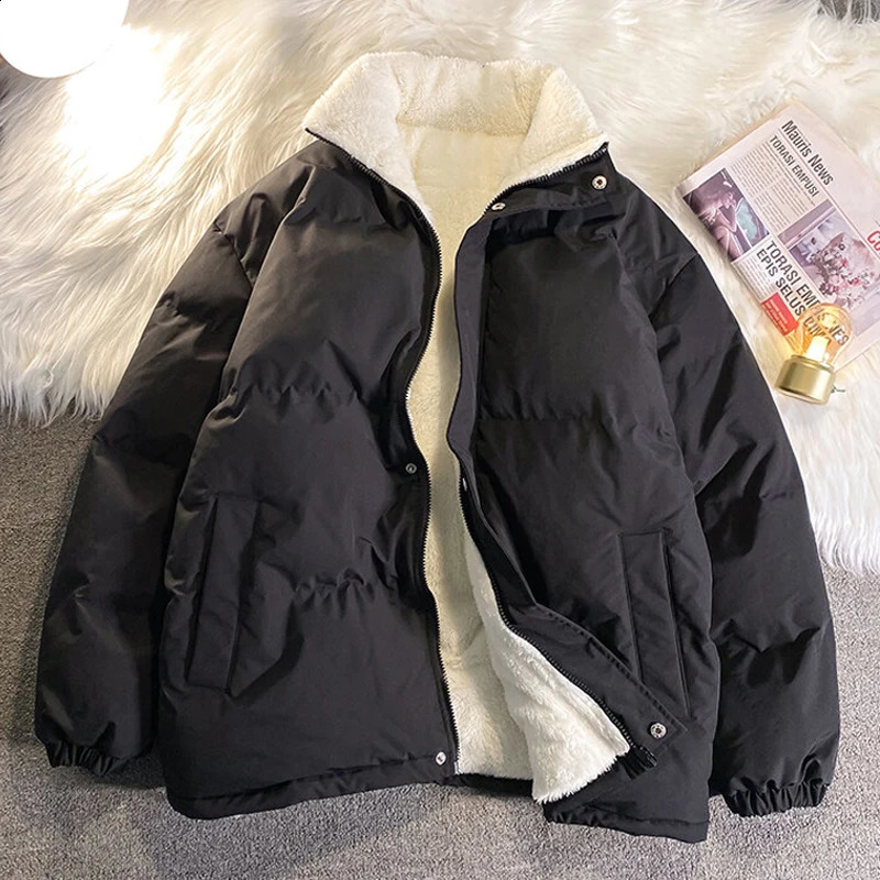 Youthful Trend Oversize Mens Winter Jacket Streetwear Puffer Jacket Men Solid Padded Coat Men Women Warm Fleece Parka Coat Male 251020