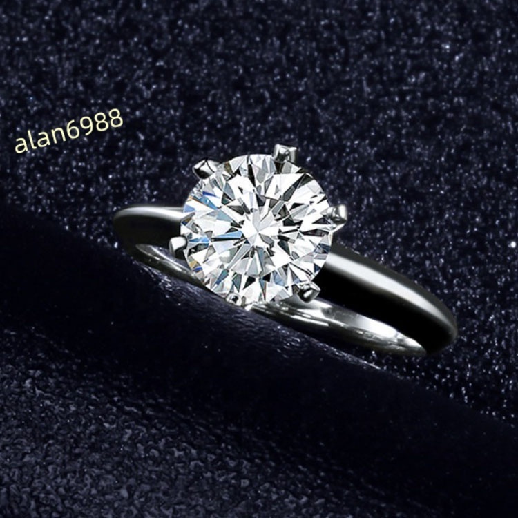 Luxury Jewelry Moissanite Jewelry Pure 14K Gold 18k Gold Sixprong Moissanite Party Gift Ring