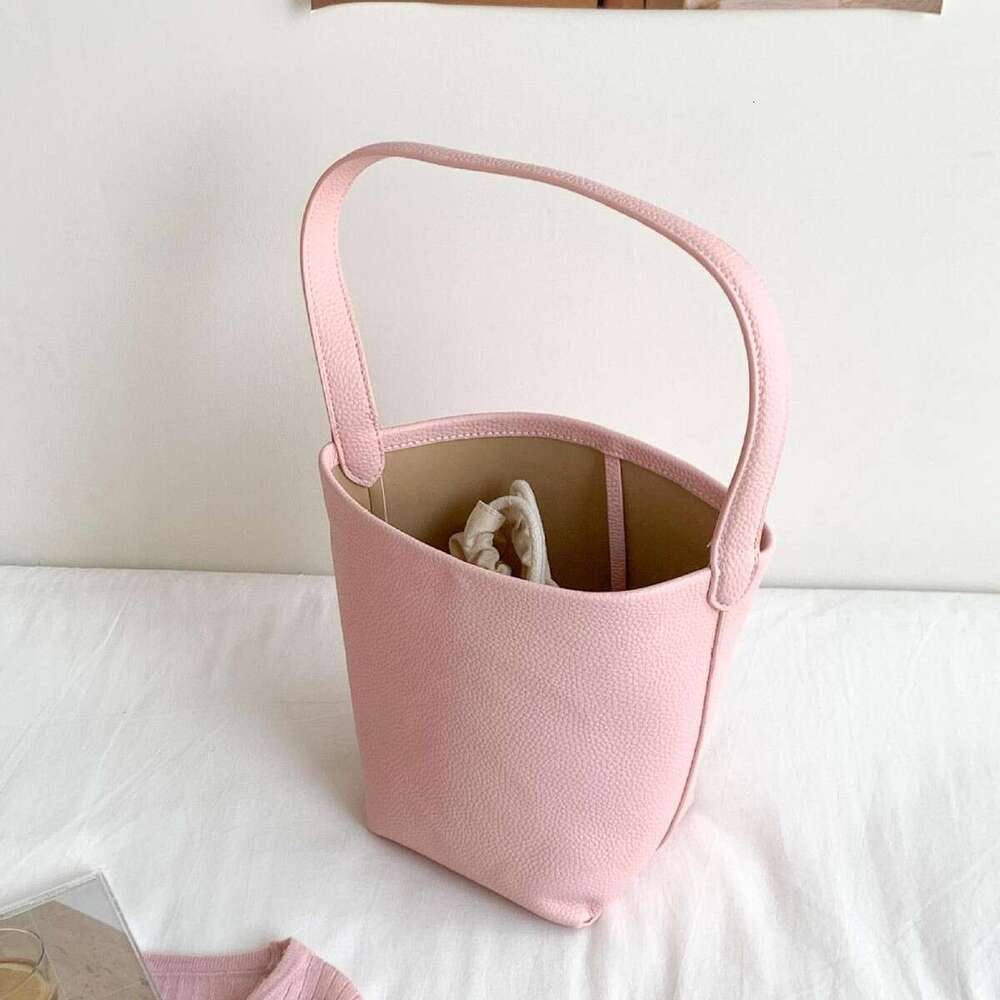 Handheld Bucket Work Commute PU Candy Color Cylinder Versatile Fashion Spring Summer New Single Shoulder Bag For Women B5