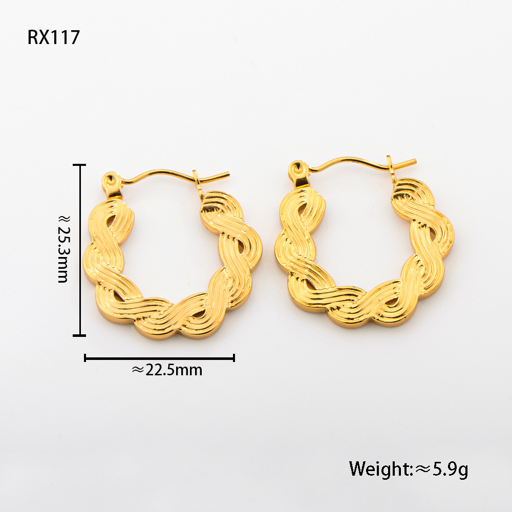 Luxury earrings Vintage earrings with high-end feel, 18K gold trendy woven texture earrings Designer earrings gold earrings stud earrings free shippin
