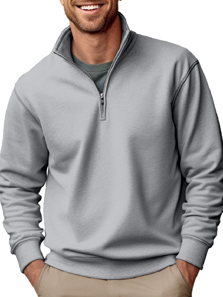 Amazon New Men's Sweatshirt Foreign Trade Designer Hoodie Jacket Tracksuit Men Polo Veste Coat Casual Zipper Stand Collar Thickened Fleece Solid 