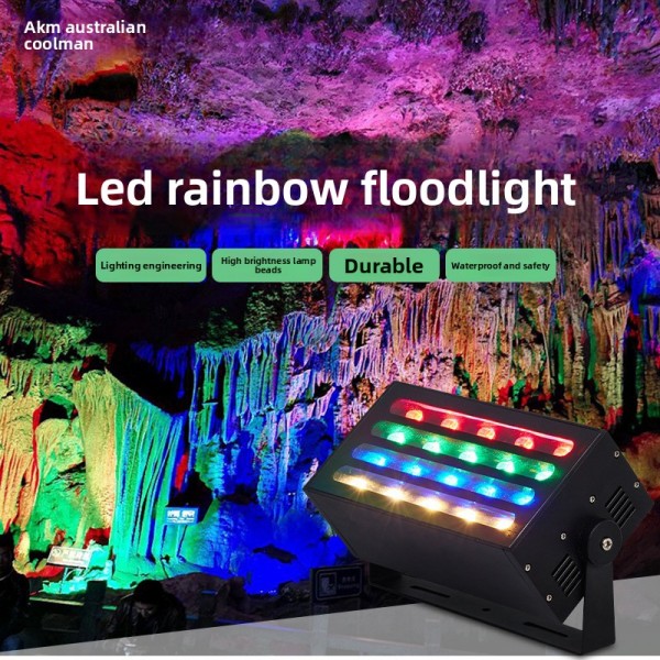 LED Wall Wash Light, RGBW Color Changing Flood Light with Adjustable Bracket, Waterproof Outdoor/Indoor Stage Lighting for Landscape, Building, Event 